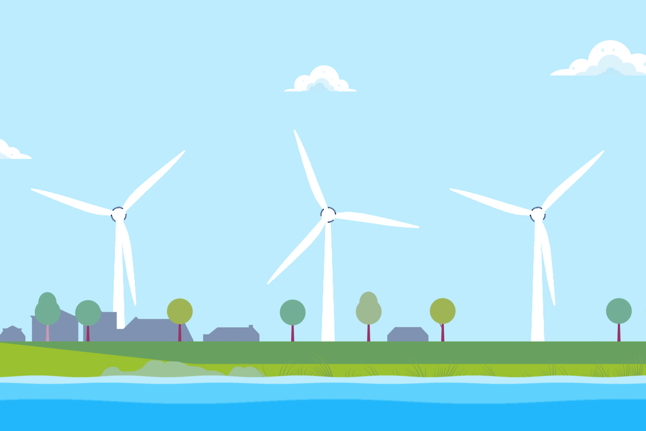 Windturbines vanaf water